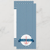 RECEPTIE DINER MENU monogram nautisch anker (Voorkant / Achterkant)