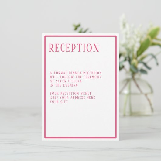 Receptie Eenvoudige Moderne Vetgedrukte Hexagon Ge Kaart (Staand voorkant)