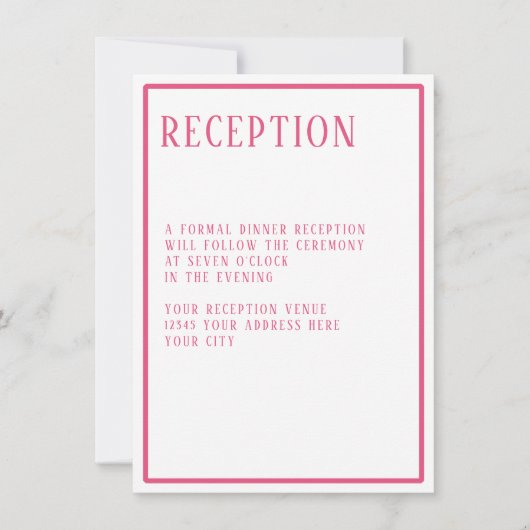 Receptie Eenvoudige Moderne Vetgedrukte Hexagon Ge Kaart (Voorkant)