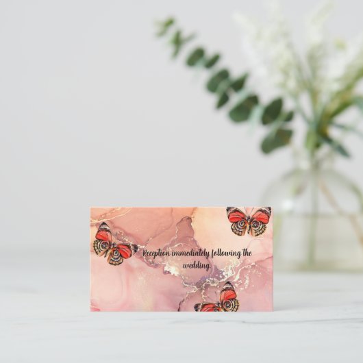 Receptie Enclosure Kaart met vlinders (Staand voorkant)