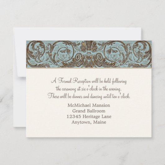  receptie Franse gouden kant barok Kaart (Voorkant)