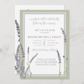 Receptie Franse Lavendel Bloemen Moderne Typografi Kaart (Voorkant / Achterkant)