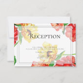 receptie | Grote gedurfde rode gele bloemen Kaart (Voorkant)