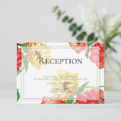 receptie | Grote gedurfde rode gele bloemen Kaart (Staand voorkant)