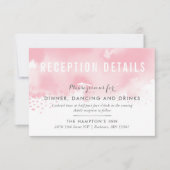 RECEPTIE KAART stijlvolle waterverf blush roze gri (Voorkant)