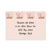 Receptie Kaart voor Peach Rustic Wedding & Flowers
