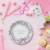 Receptie Krans Franse Lavendel Bloemen Waterverf Papieren Bordje (Feest)