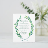 Receptie Laurel krans Modern Eenvoudig Olijfblad Kaart (Staand voorkant)