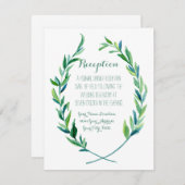 Receptie Laurel krans Modern Eenvoudig Olijfblad Kaart (Voorkant / Achterkant)
