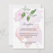 Receptie Modern Goud Eucalyptus Groen Bruiloft Kaart (Voorkant)