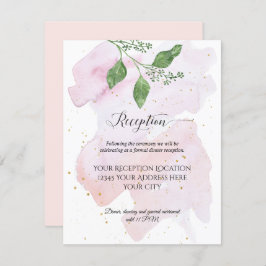 Receptie Modern Goud Eucalyptus Groen Bruiloft Kaart