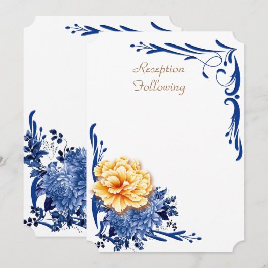 Receptie na / bruiloft uitnodiging Kaart (Voorkant / Achterkant)