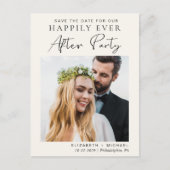 Receptie na de bruiloft Save The Date Crème Aankondigingskaart (Voorkant)