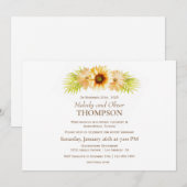 Receptie na het huwelijk met rustieke zonnebloem kaart (Voorkant / Achterkant)