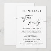 Receptie Party uitnodiging, gelukkig ooit na par Kaart (Voorkant / Achterkant)