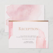 receptie | Pink Blush Waterverf Wash Kaart (Voorkant / Achterkant)