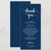 Receptie Plaats Instelling Dank u Rustiek Blauwe K Programmakaart (Voorkant / Achterkant)