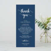 Receptie Plaats Instelling Dank u Rustiek Blauwe K Programmakaart (Staand voorkant)