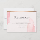 Receptie | Roze Blush Waterverfwas Kaart (Voorkant)