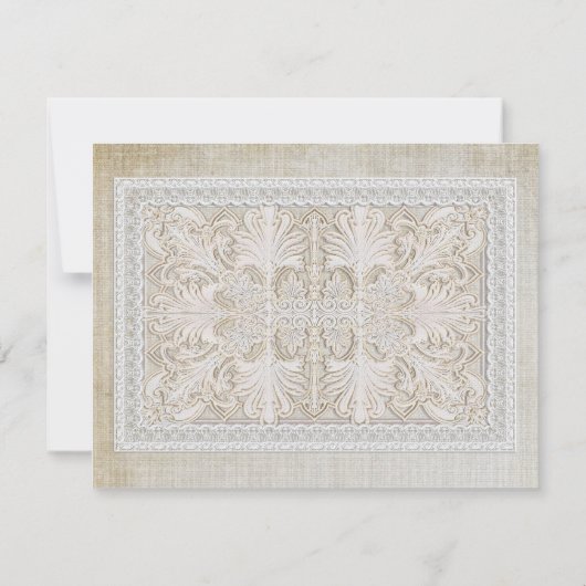 Receptie Rustic Lace w Aged  Linen Kaart (Achterkant)