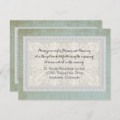 Receptie Rustic Lace w Aged Linen Kaart (Voorkant / Achterkant)