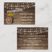 Receptie - Rustiek houten vat met zonnebloemen Informatiekaartje (Voorkant / Achterkant)