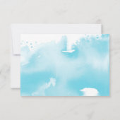 RECEPTIE stijlvolle met de hand geletterde aqua wa Kaart (Achterkant)