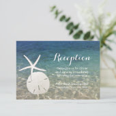 Receptie-Strand Bruiloft Zeester & Zand Dollar Kaart (Staand voorkant)