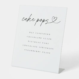 Receptie Taart Pops Smaak Dessert Tafel Trouwfeest Reclamebord Met Voetstuk