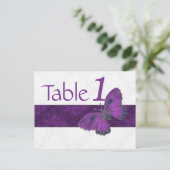 Receptie Tafelnummer Butterfly Brocade Paarse (Staand voorkant)