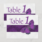 Receptie Tafelnummer Butterfly Brocade Paarse (Voorkant / Achterkant)