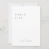 Receptie Tafelnummer Minimalistische Decor Kaart T (Voorkant)