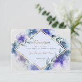 Receptie | Transparante waterverf bloemen Save The Date (Staand voorkant)