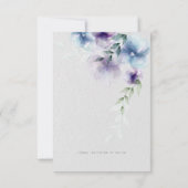 Receptie | Transparante waterverf bloemen Save The Date (Achterkant)