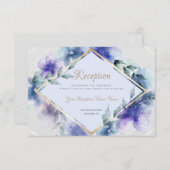 Receptie | Transparante waterverf bloemen Save The Date (Voorkant / Achterkant)