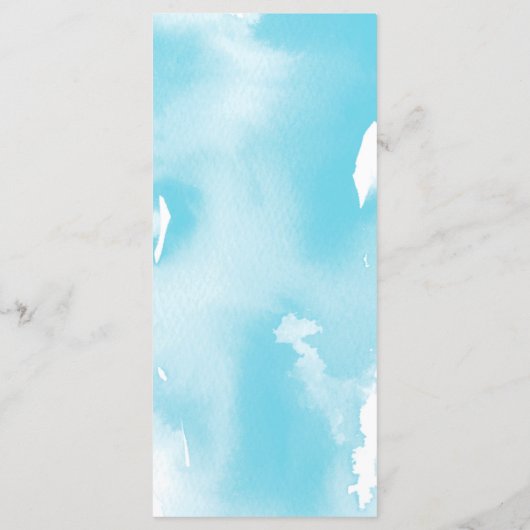 RECEPTIE TROUWMENU stijlvolle aqua waterverf Menu (Achterkant)