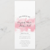 RECEPTIE TROUWMENU waterverf blush roze grijs Menu (Voorkant)