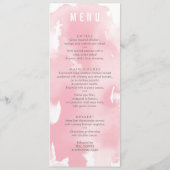 RECEPTIE TROUWMENU waterverf blush roze grijs Menu (Achterkant)