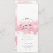 RECEPTIE TROUWMENU waterverf blush roze grijs Menu (Voorkant / Achterkant)