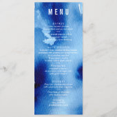 RECEPTIE TROUWMENU waterverf donkermarineblauw Menu (Achterkant)