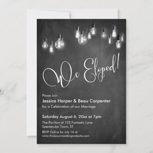 Receptie Typografie, Edison Verlichting, Schoolbor Kaart (Voorkant)