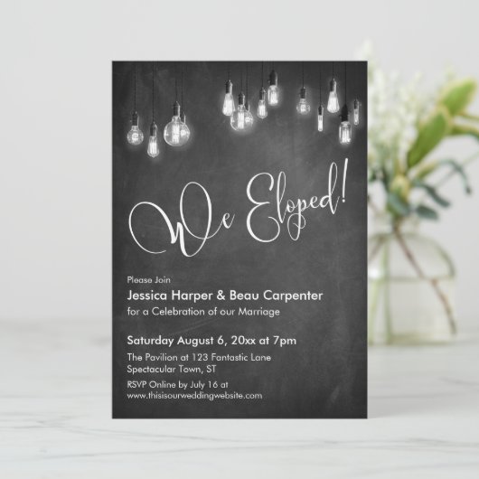 Receptie Typografie, Edison Verlichting, Schoolbor Kaart (Staand voorkant)