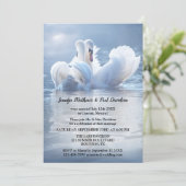 Receptie van het Romantic Swan Lake Wedding Kaart (Staand voorkant)