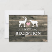 Receptie van Rustige Land Buck en Doe Wedding Kaart (Voorkant)