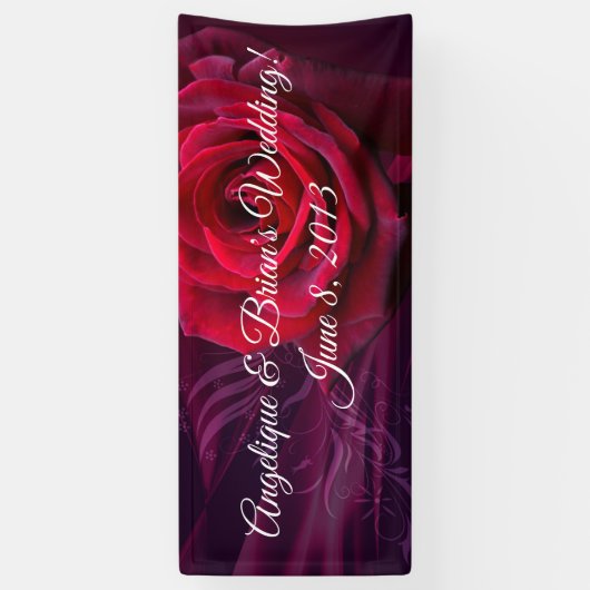receptie voor rode rozenbruiloft spandoek (Verticaal)
