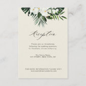 receptie voor tropische grienery - witte florale b informatiekaartje (Voorkant)