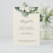 receptie voor tropische grienery - witte florale b informatiekaartje (Staand voorkant)
