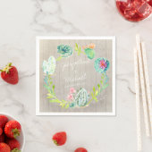 Receptie Vrijgezellenfeest Cactus Wood Rustic Dese Servetten (Insitu)