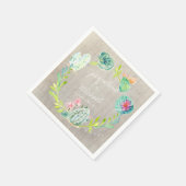 Receptie Vrijgezellenfeest Cactus Wood Rustic Dese Servetten (Hoek)