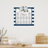 Receptie Zitkast marine White Hydrangeas Poster (Keuken)